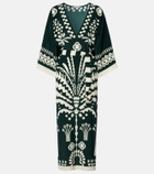 Eres Belted printed silk kaftan