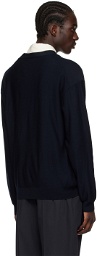 LEMAIRE Navy Twisted Cardigan