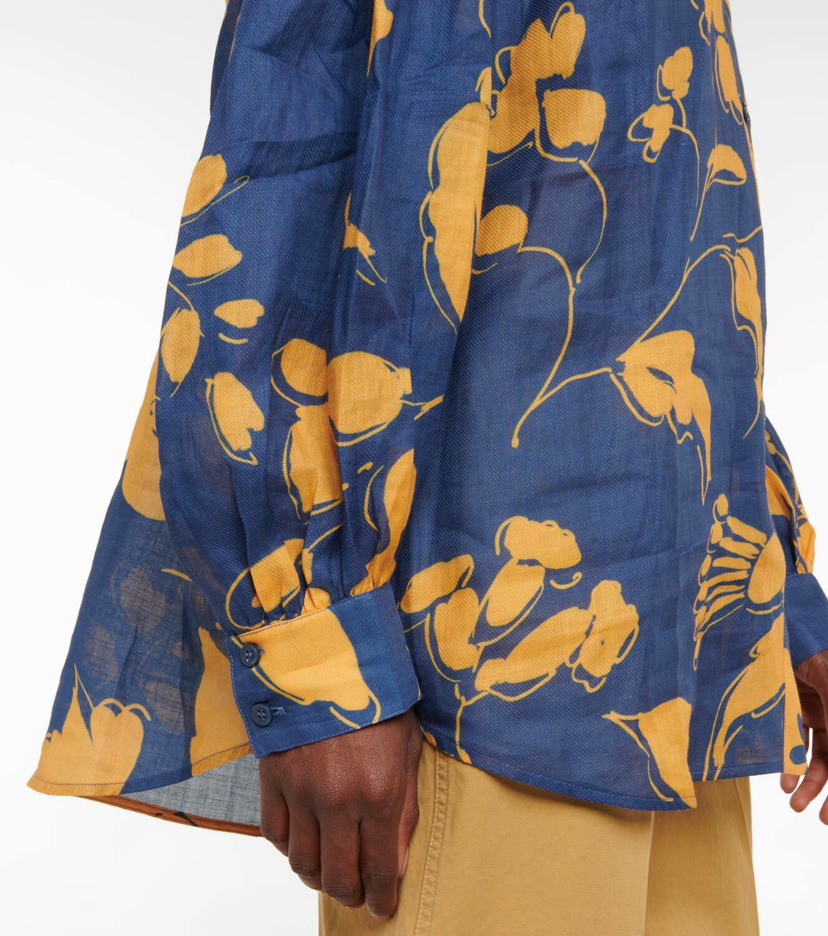 Lee Mathews Floral ramie shirt