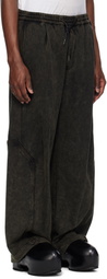 Juun.J Khaki Garment Dyed Wide Sweatpants