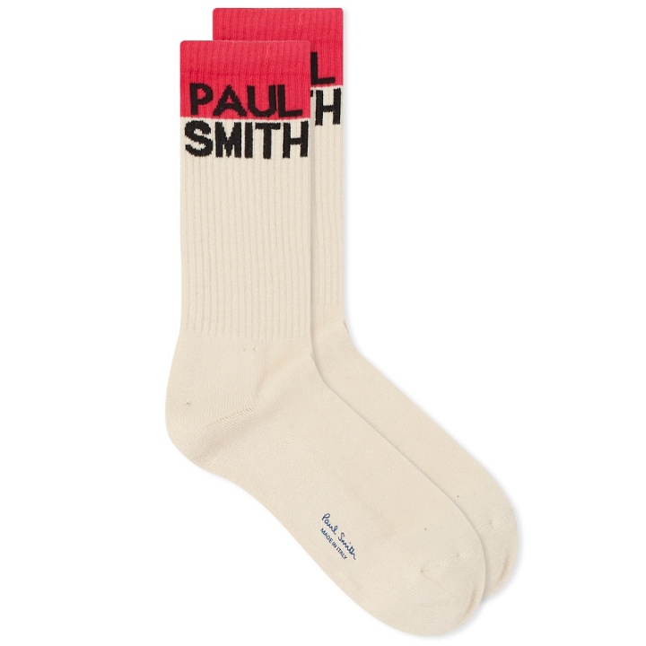 Photo: Paul Smith Men's PS Chidi Logo Socks in White 