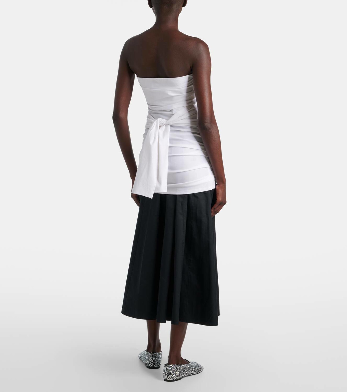 Proenza Schouler Lena strapless cotton-blend top