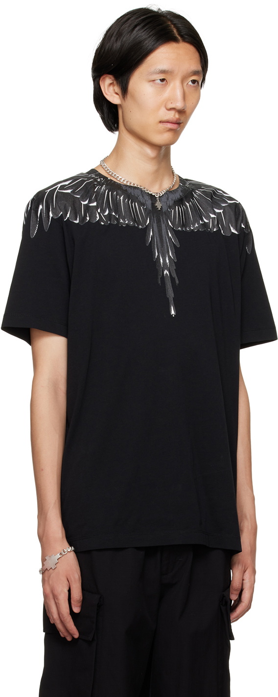 Marcelo Burlon County of Milan Black Printed T-Shirt