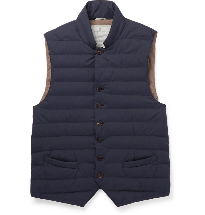Photo: Brunello Cucinelli - Quilted Nylon Down Gilet - Blue