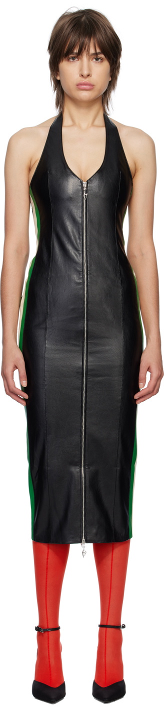 miaou leather dress Miaou Black Andaz Midi Dress Miaou