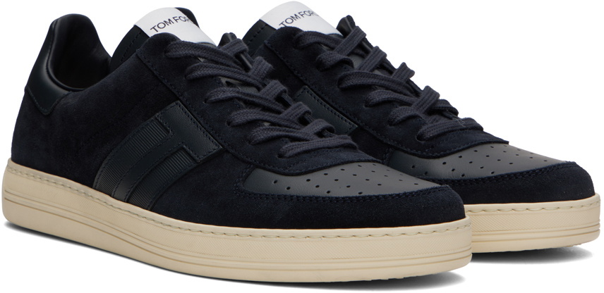 TOM FORD Navy Suede & Leather Radcliffe Sneakers