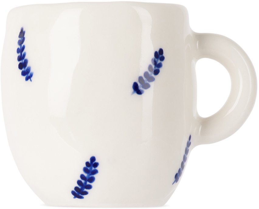 Rami Kim Studio White & Blue Floating Leaf Espresso Cup