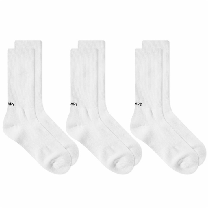 Photo: WTAPS Men's 05 Skivvies Sock - 3-Pack in White