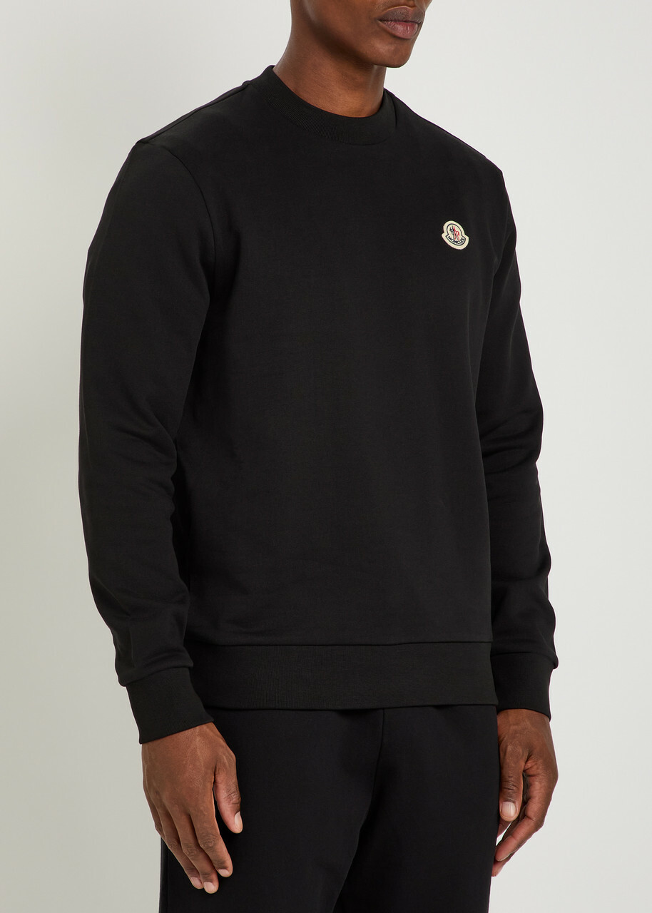 Moncler Logo-appliquéd Cotton Sweatshirt Black