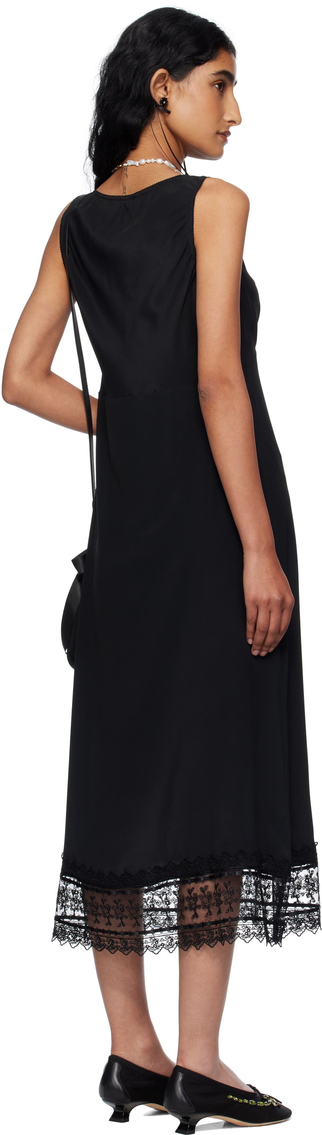 Simone Rocha Black Trim Slip Midi Dress