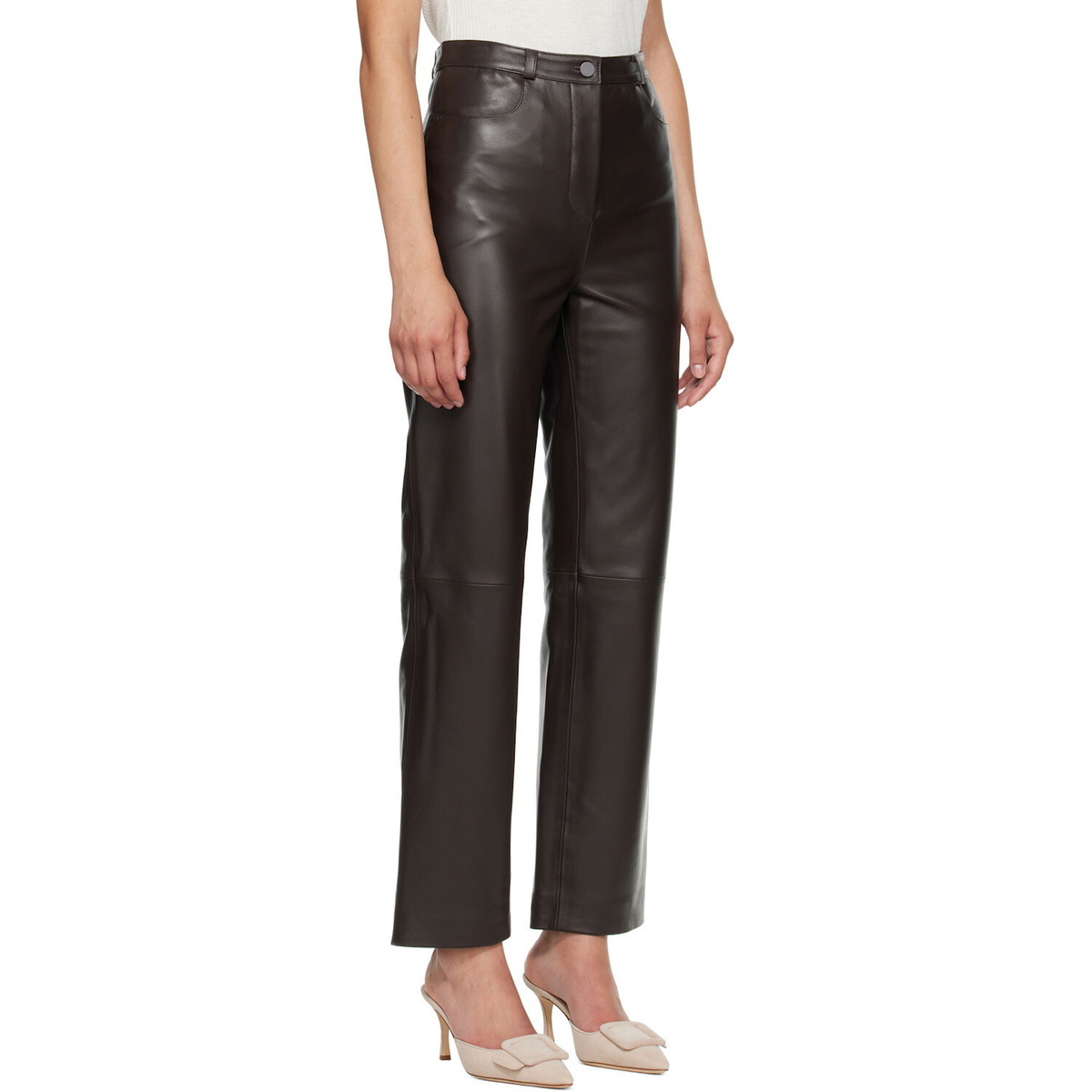 Loulou de Saison Brown COBE LDS Leather Trousers