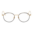 Linda Farrow Luxe Gold and Black 748 C1 Oval Glasses