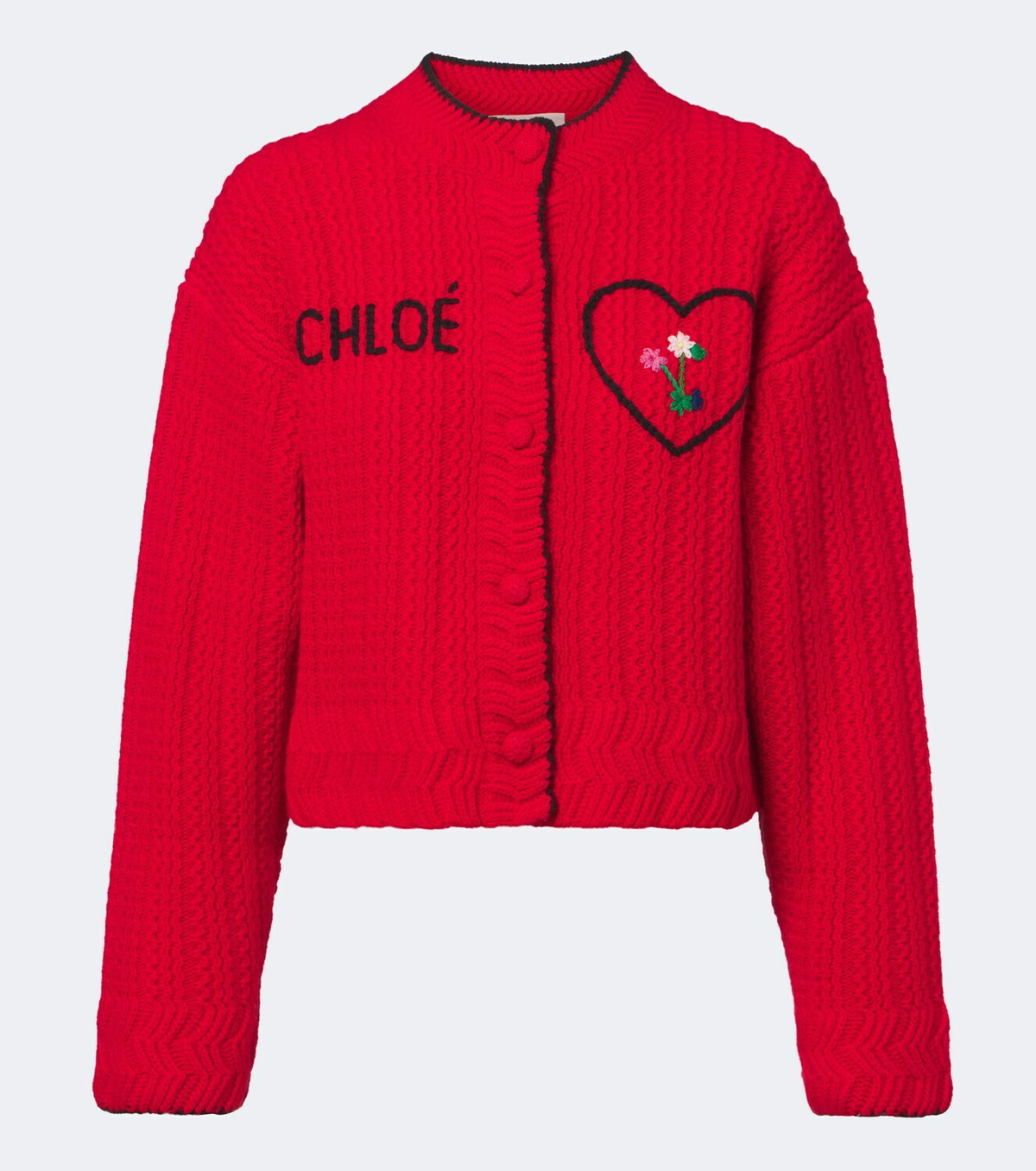 Chloé Embroidered wool and cashmere cardigan