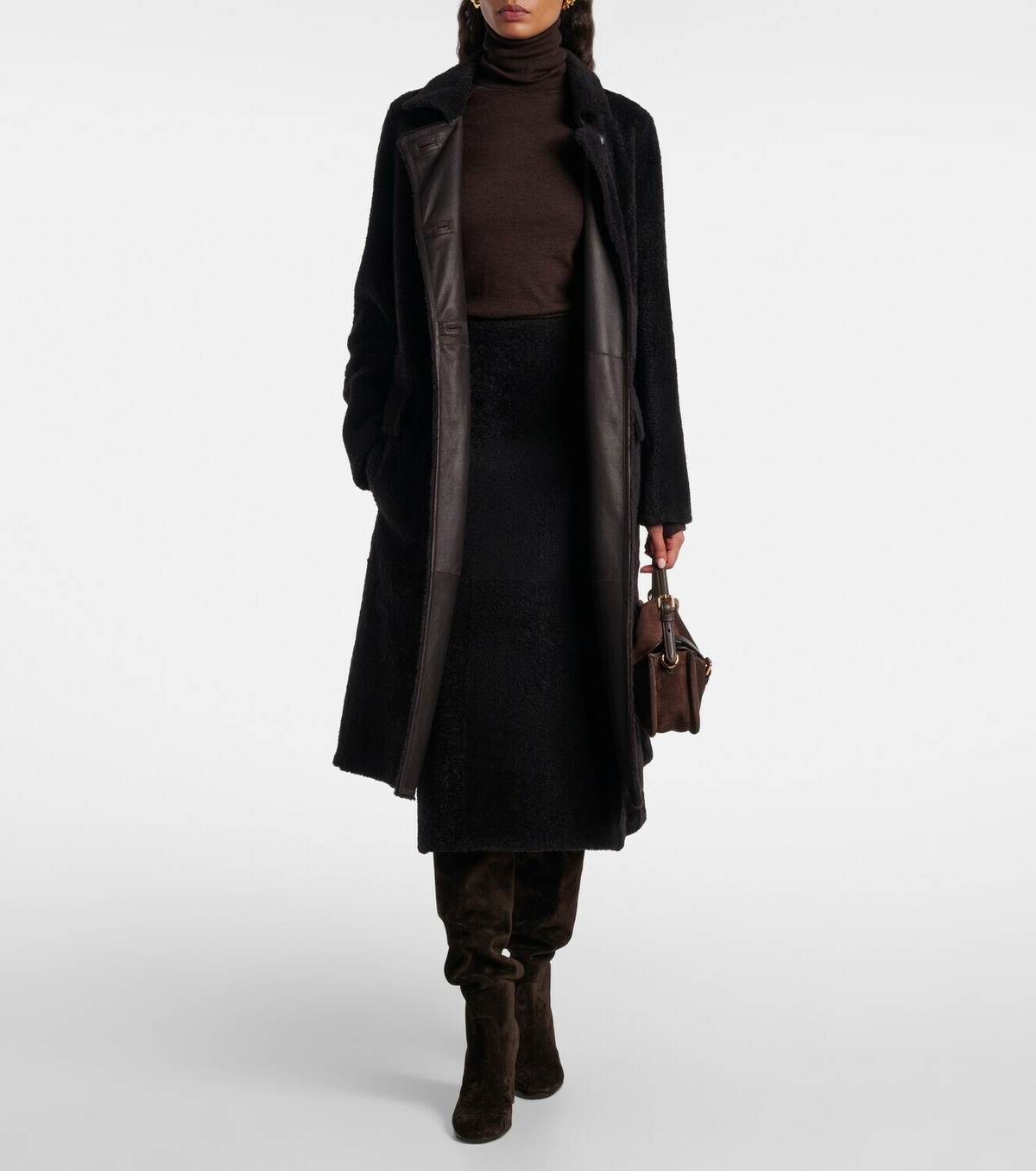 Yves Salomon Shearling maxi skirt