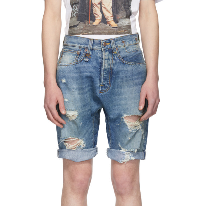 R13 Blue Denim Ian Shorts R13