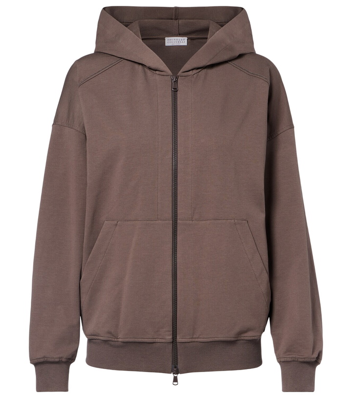 Photo: Brunello Cucinelli Monili cotton zip-up hoodie