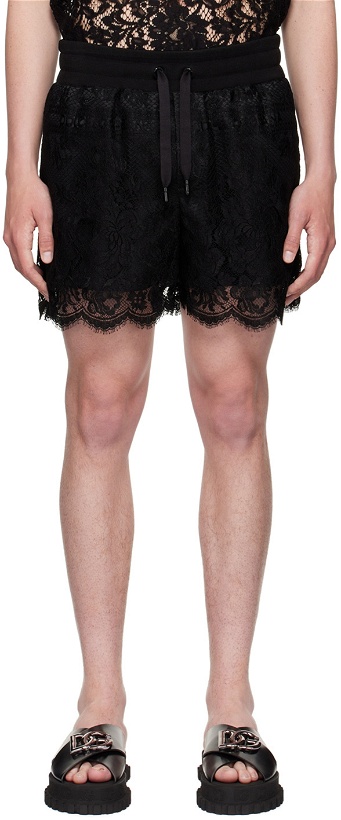 Photo: Dolce & Gabbana Black Viscose Shorts