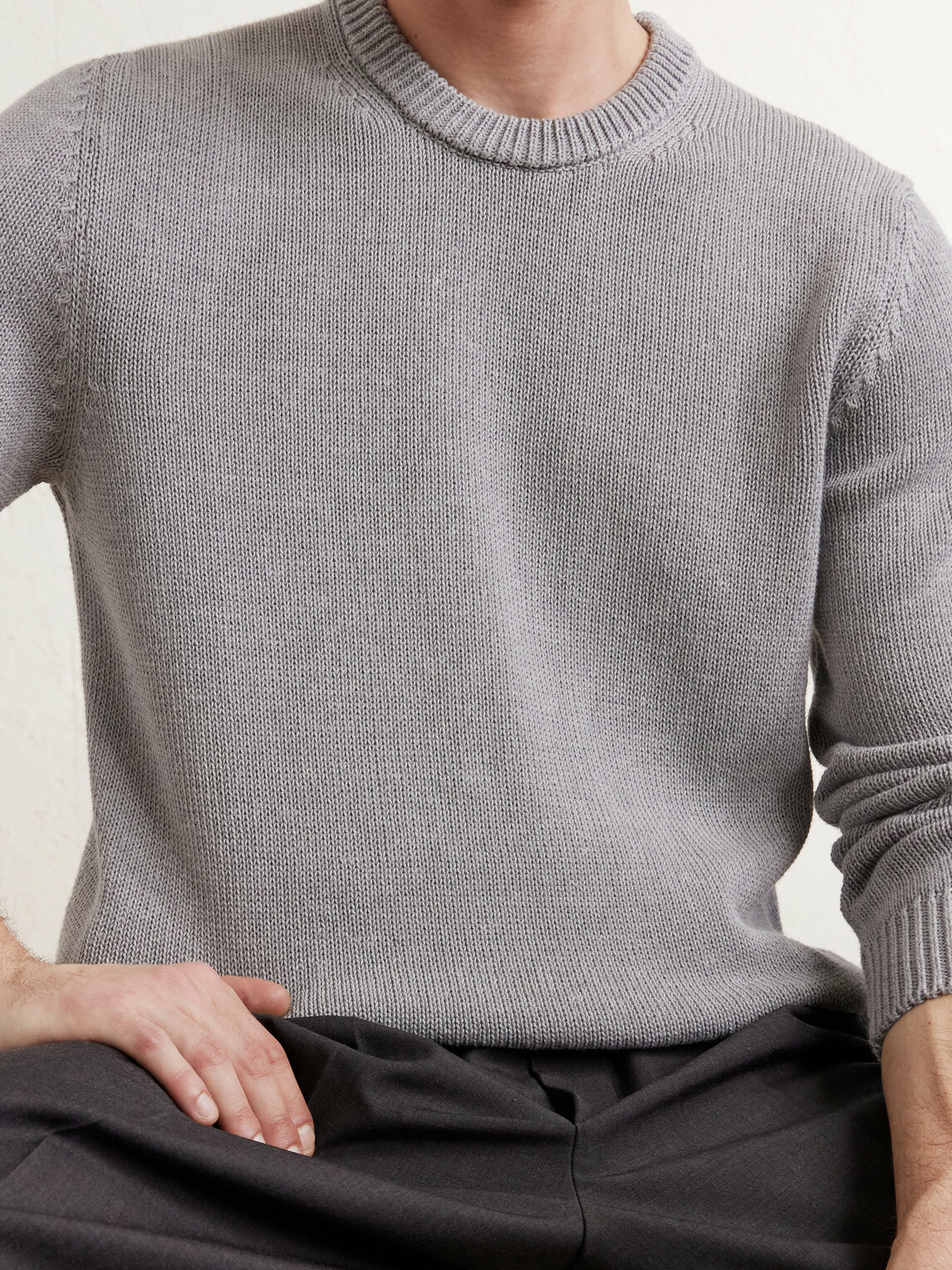 Slowear - Slim-Fit Cotton Sweater - Gray
