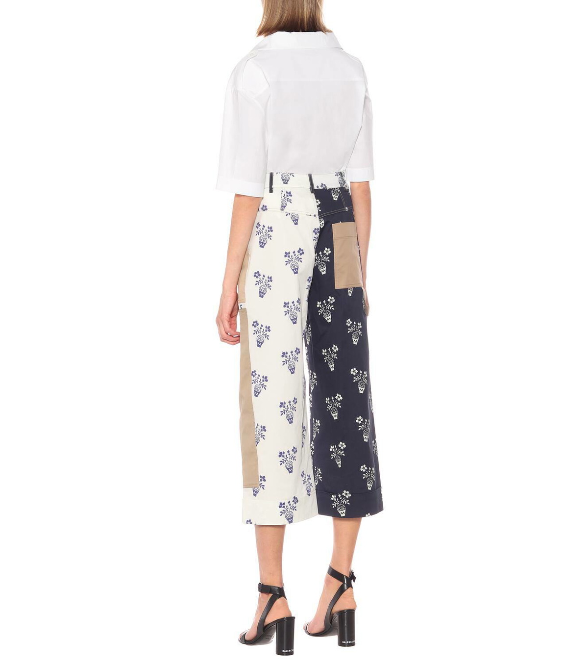 Monse Patchwork high-rise cotton pants