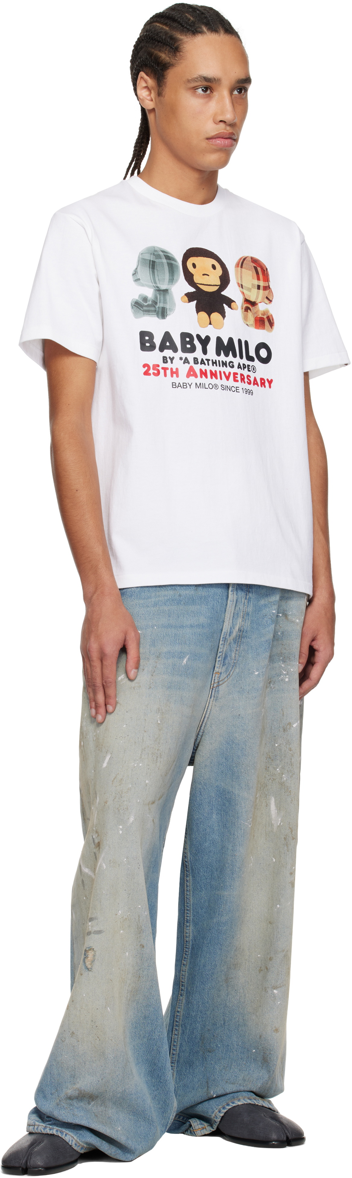 BAPE White Baby Milo '25th Anniversary' Plush Doll T-shirt A