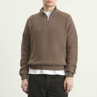 Ronning Men's Quarter Zip Fisherman Sweater in Walnut