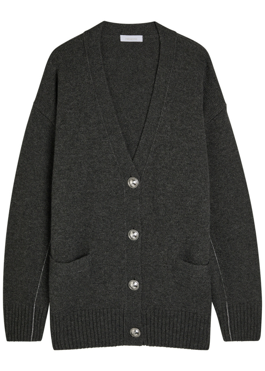 Rabanne Wool-cashmere Cardigan Grey