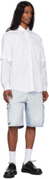 le PÈRE White Detached Sleeve Button Down Shirt