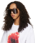 Alexander McQueen Gold & Black Skull Mask Sunglasses