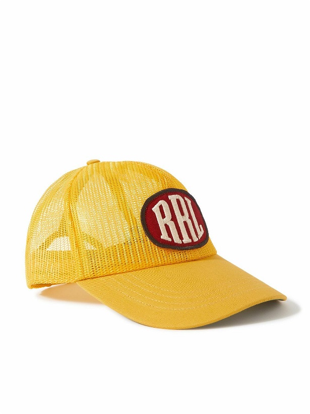 Photo: RRL - Logo-Appliquéd Mesh and Cotton-Twill Trucker Cap