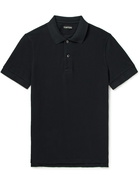 TOM FORD - Cotton-Piqué Polo Shirt - Blue