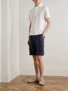 De Petrillo - Slim-Fit Straight-Leg Linen Drawstring Shorts - Blue