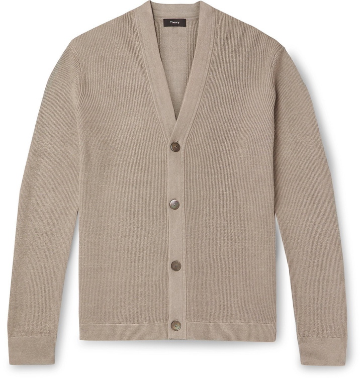 Photo: Theory - Maragall Linen-Blend Cardigan - Gray