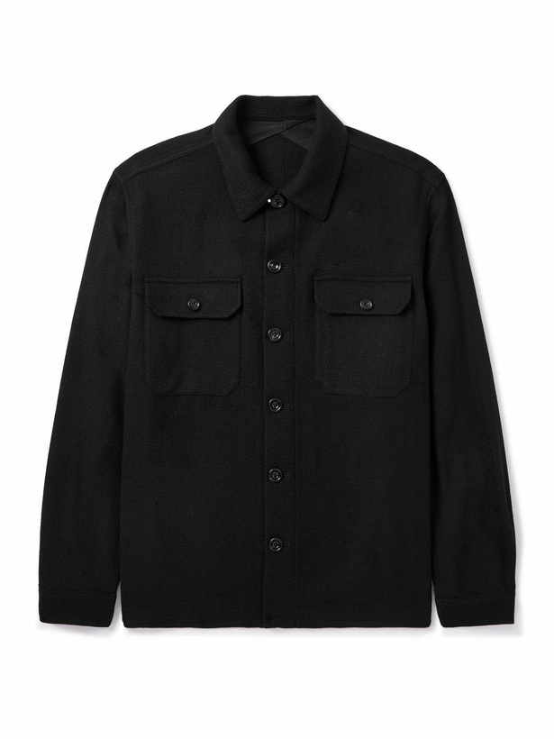 Photo: Ralph Lauren Purple label - Basketweave-Knit Cashmere Shirt Jacket - Black