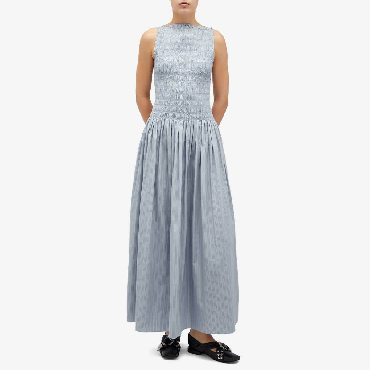 Faithfull The Brand Women's Noa Midi Dress in Blue Pinstripe Faithfull The Brand Faithfull The Brand Women's Noa Midi Dress in Blue Pinstripe Faithfull The Brand
