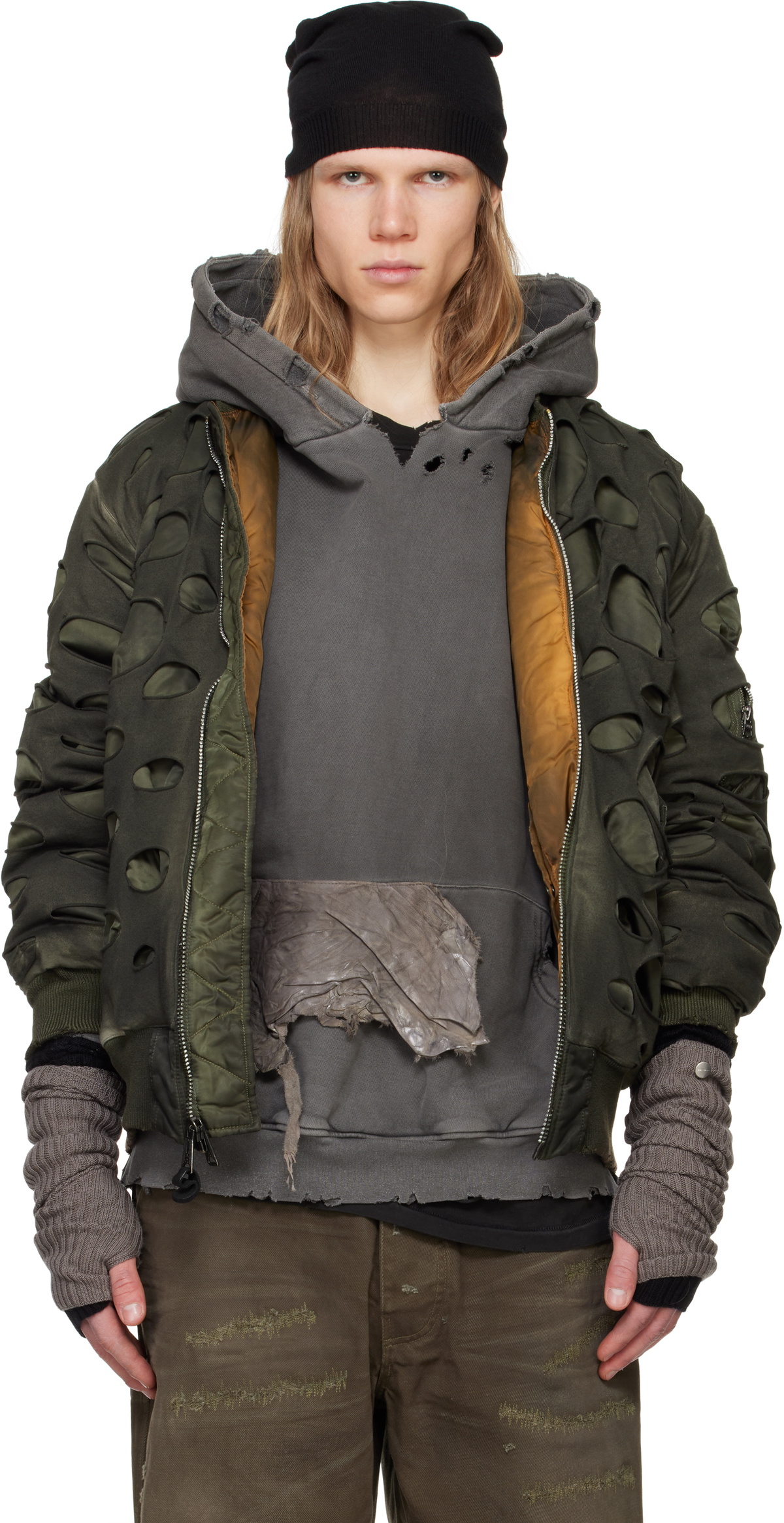 Alexander Digenova Gray Scrap Logo Hoodie Alexander Digenova