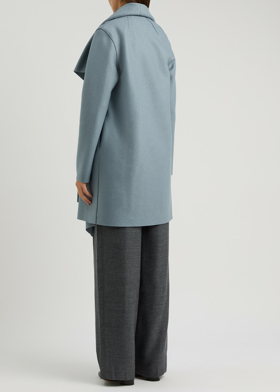 harris wharf london wool tie waist blanket coat