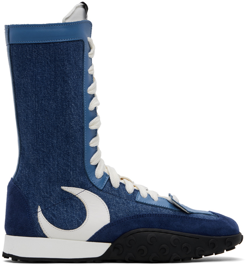 Marine Serre Blue & White MS Rise High Sneakers Marine Serre