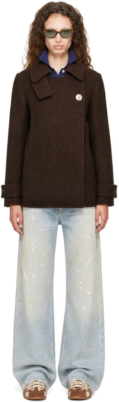 Photo: Acne Studios Brown Single-Breasted Wool Jacket