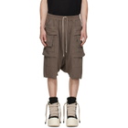 Rick Owens DRKSHDW Taupe Tower Creatch Cargo Pods Shorts