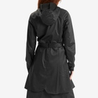 Rains Women's Curve Long Jacket in Black Grain