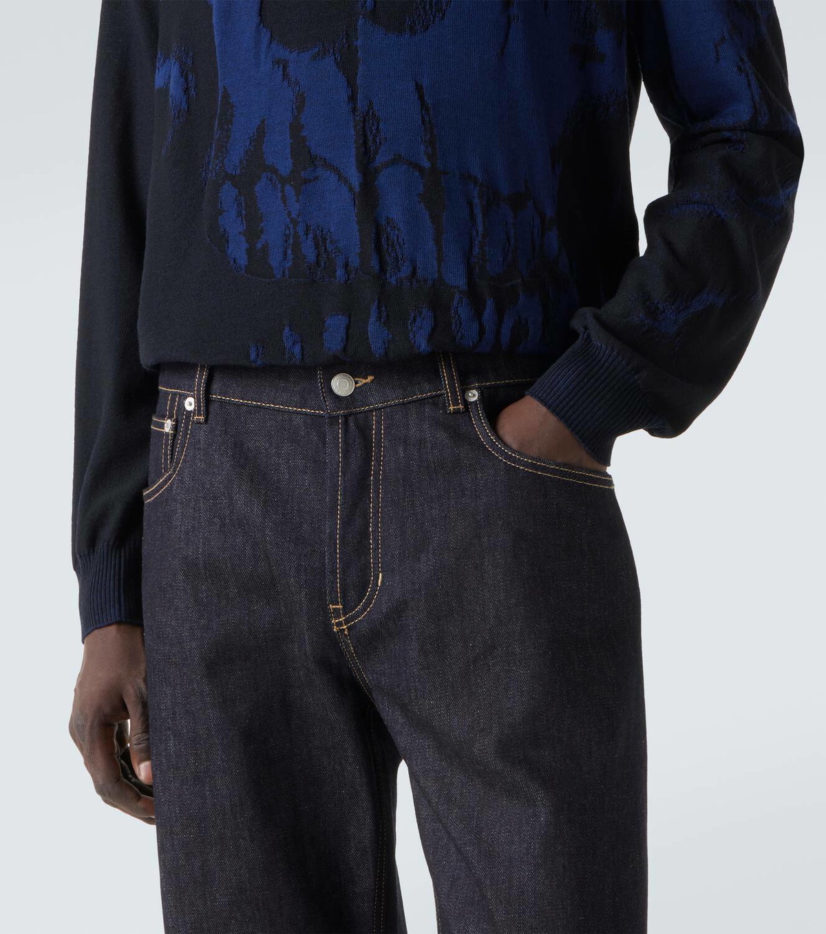 McQueen Mid-rise wide-leg jeans