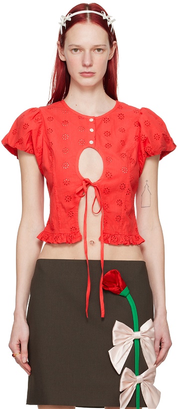 Photo: Sandy Liang Red Cameo Blouse