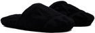 Versace Underwear Black Allover Towel Slippers