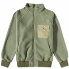 Battenwear Men's Warm Up Fleece Jacket in Olive