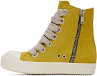 Rick Owens Yellow High Sneakers
