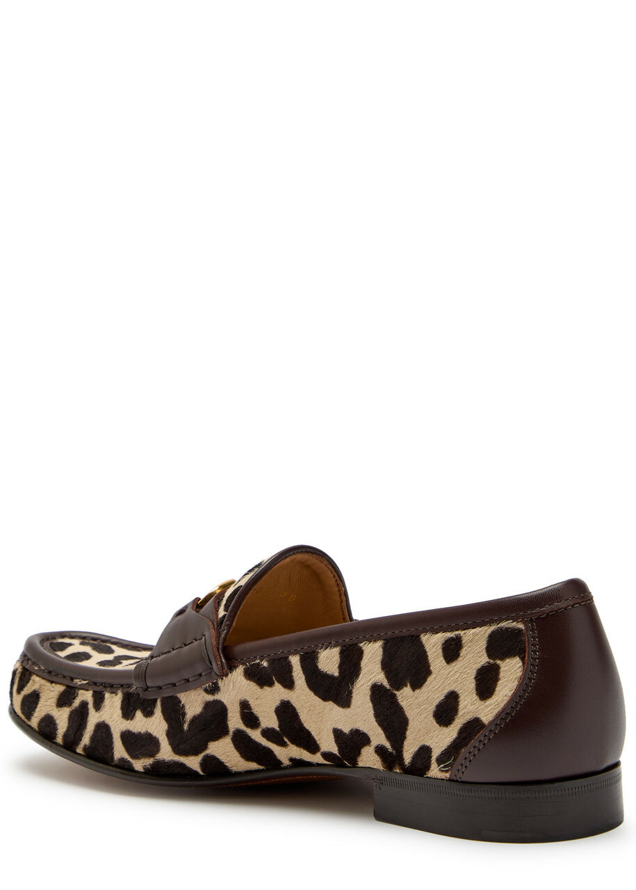 Valentino Garavani Vlogo Leopard-print Calf-hair Loafers