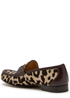 Valentino Garavani Vlogo Leopard-print Calf-hair Loafers