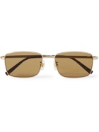 DUNHILL - Square-Frame Gold-Tone Sunglasses