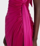 Balmain Draped halterneck satin midi dress