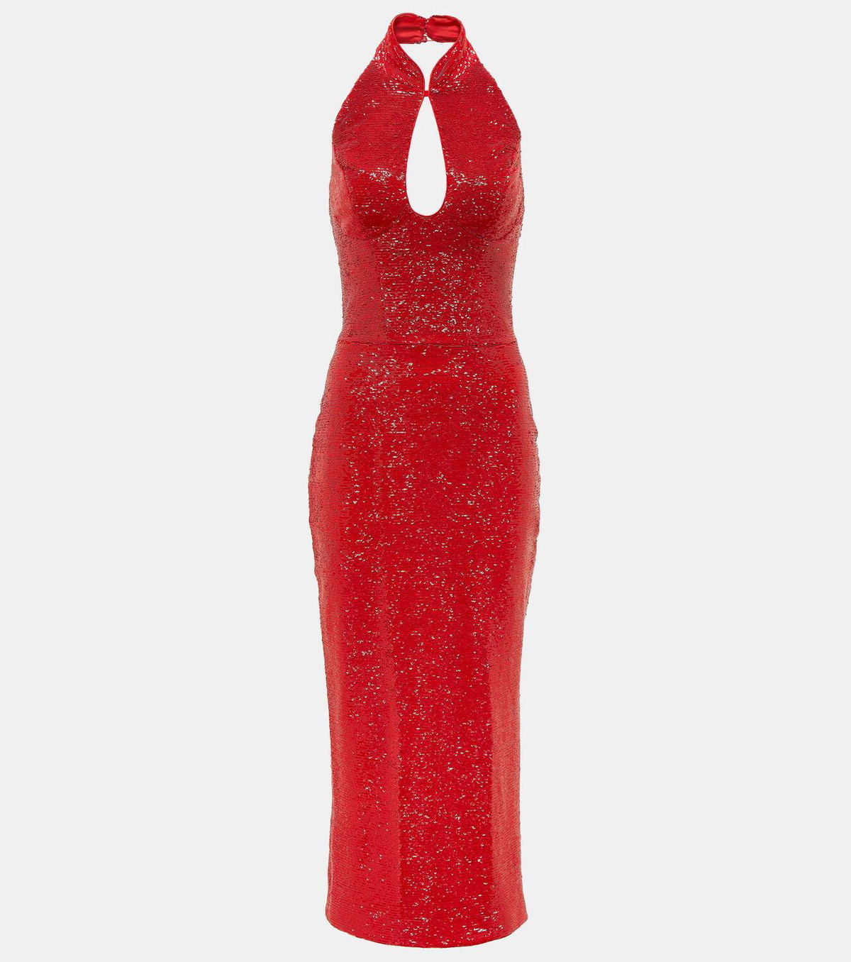 Rasario Sequined cutout midi dress